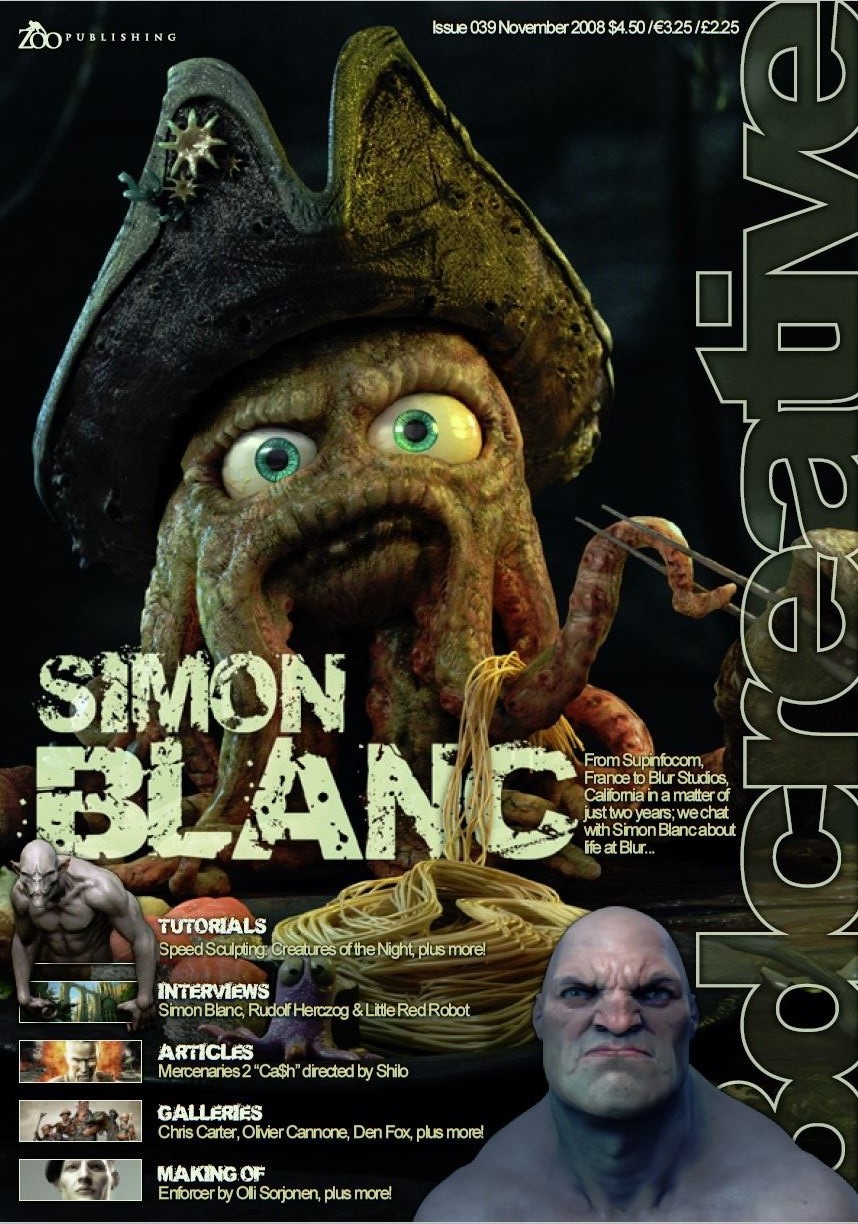 3D CREATIVE magazine side cover Issue 39 November 2008