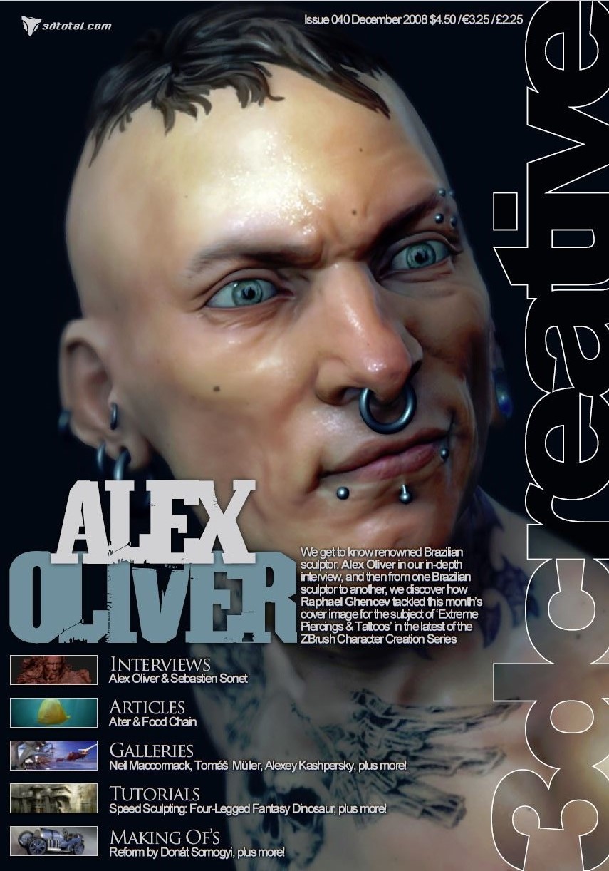 3D CREATIVE magazine side cover Issue 40 December 2008