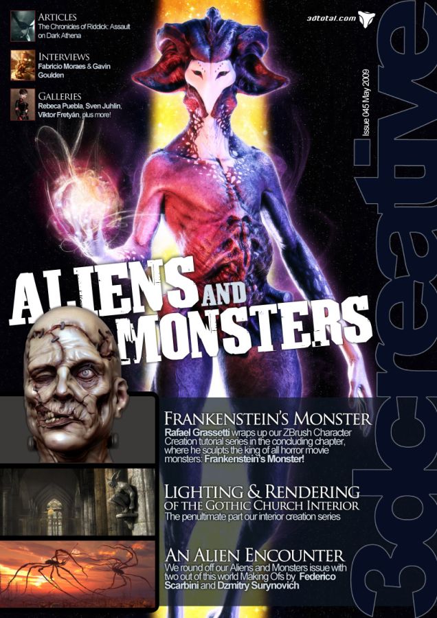 3D CREATIVE magazine side cover Issue 45 May 2009
