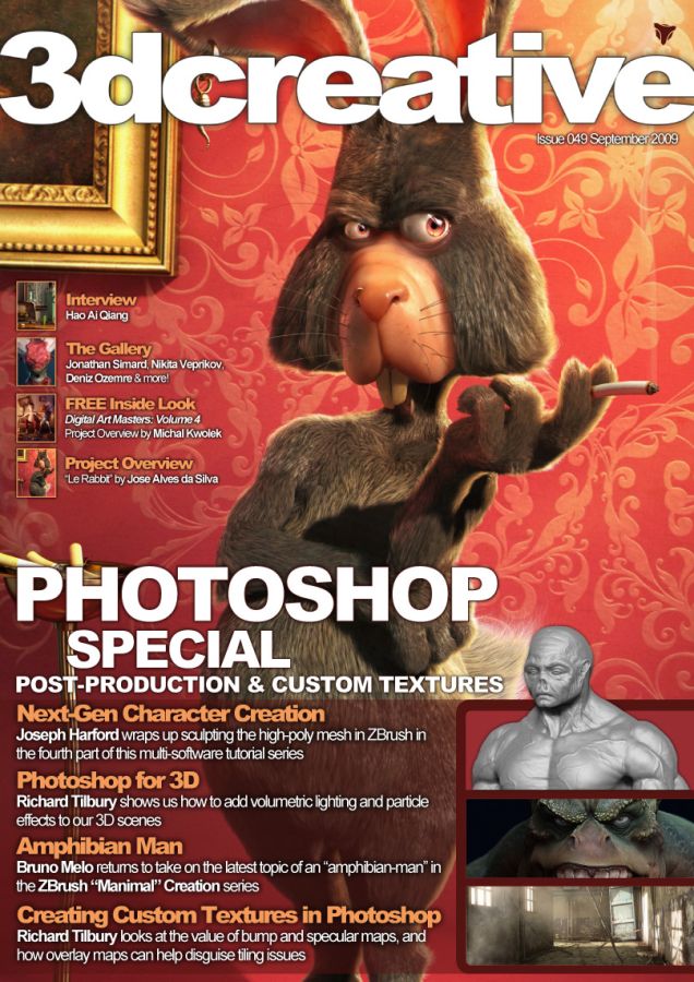 3D CREATIVE magazine cover Issue 49 September 2009