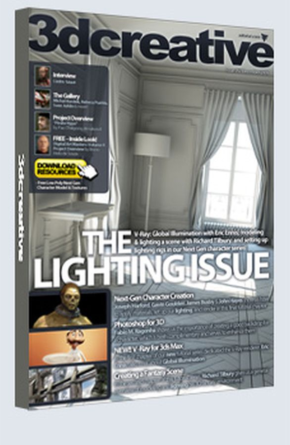 3D CREATIVE magazine side cover Issue 52 December 2009