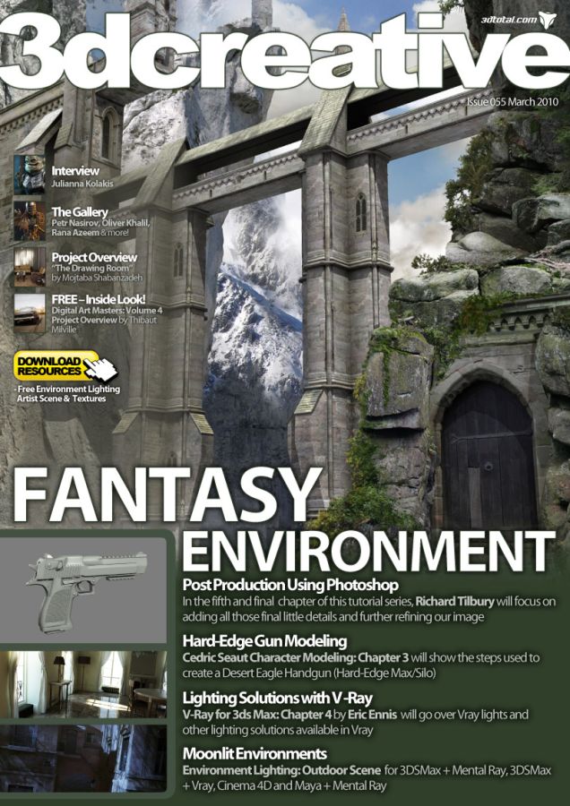 3D CREATIVE magazine side cover Issue 55 March 2010