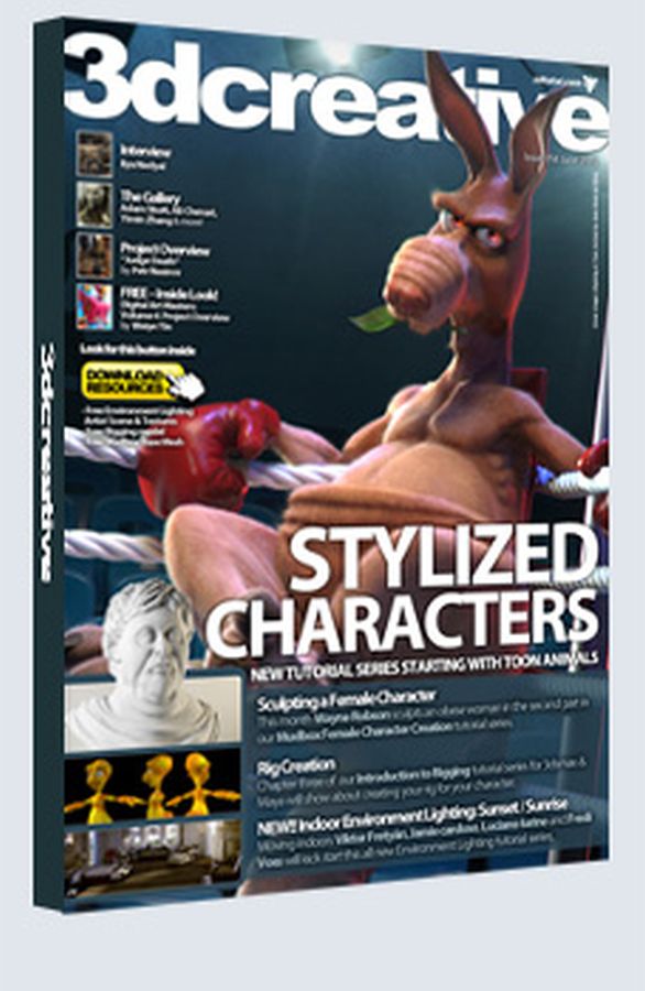 3D CREATIVE magazine side cover Issue 58 June 2010