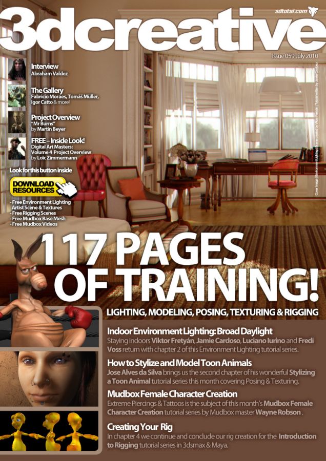 3D CREATIVE magazine side cover Issue 59 July 2010