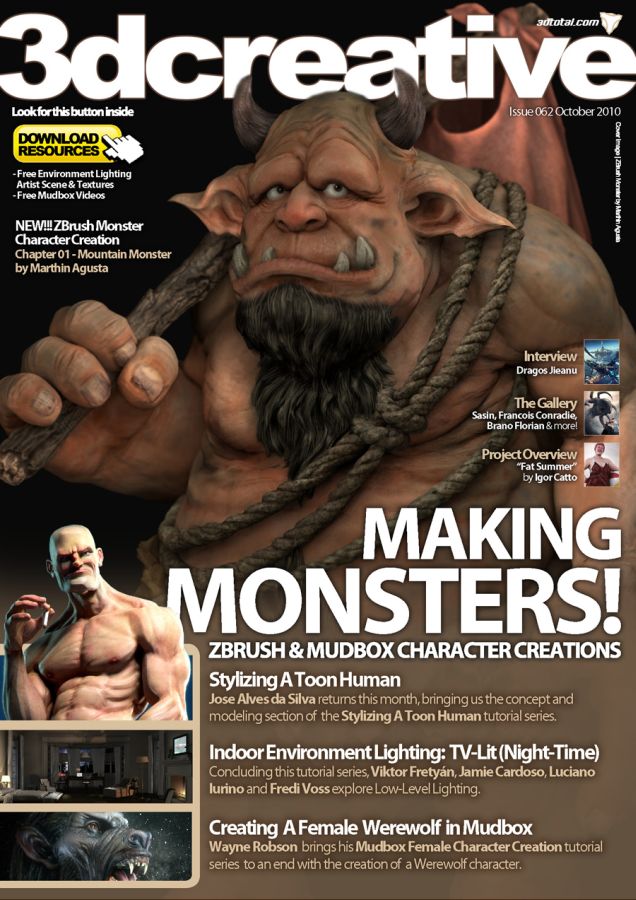 3D CREATIVE magazine side cover Issue 62 October 2010