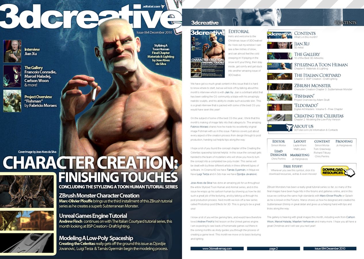 3D CREATIVE magazine side cover Issue 64 December 2010