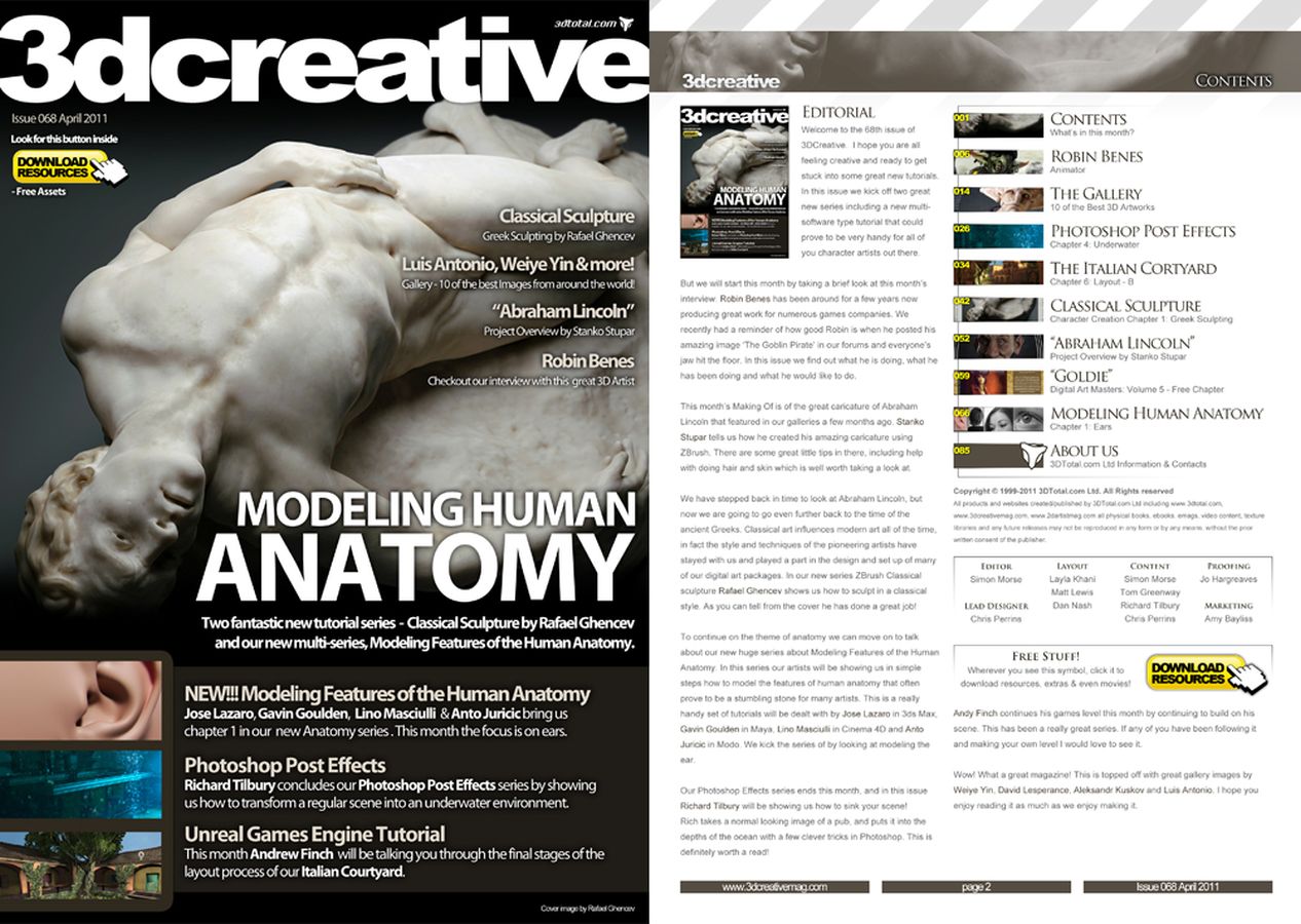 3D CREATIVE magazine side cover Issue 68 April 2011