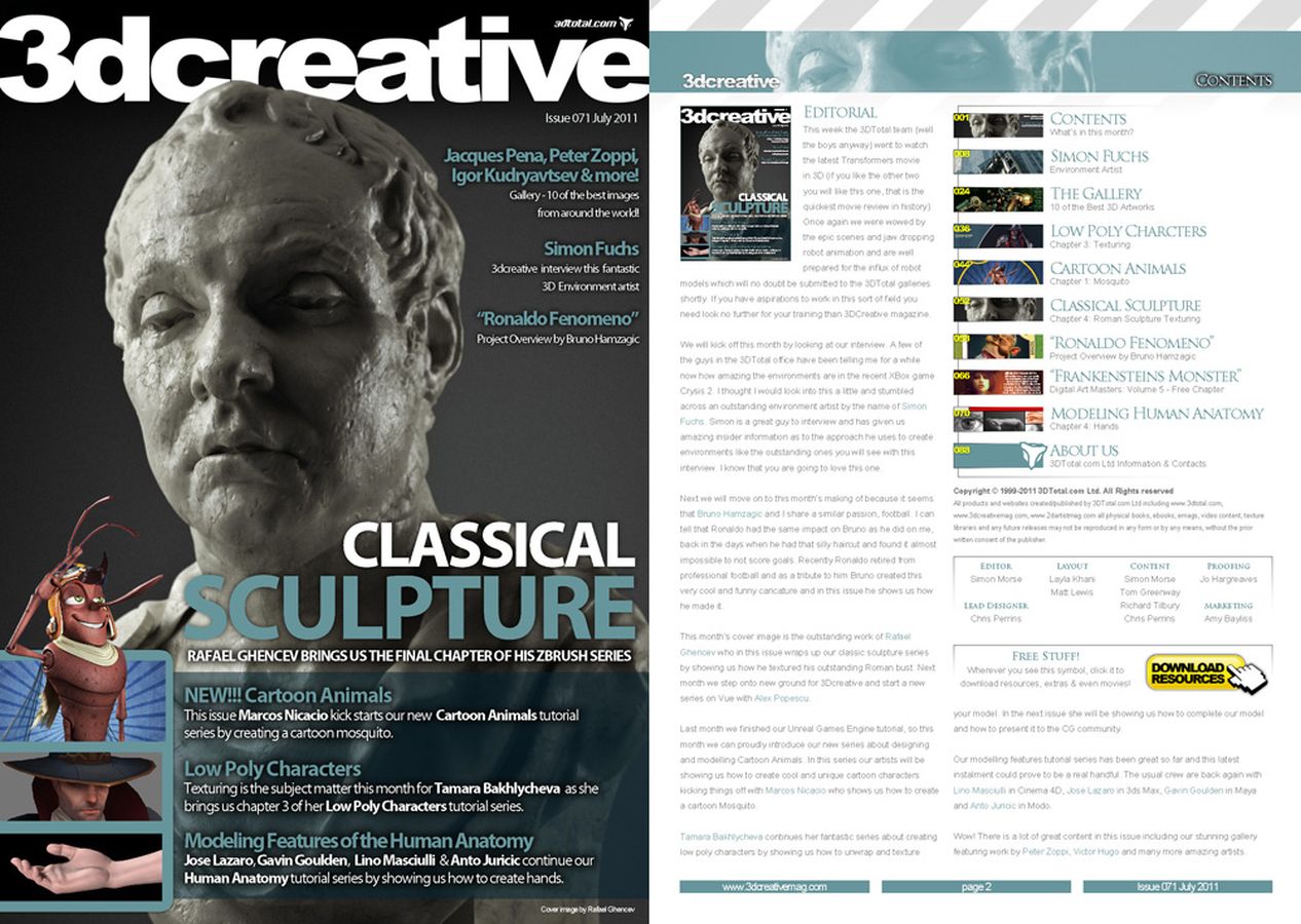 3D CREATIVE magazine side cover Issue 71 July 2011