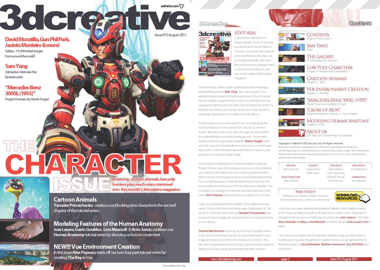 3D CREATIVE magazine side cover Issue 72 August 2011