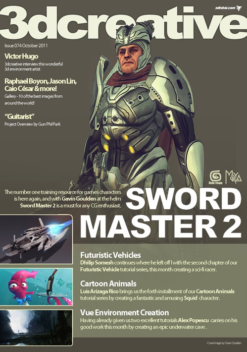 3D CREATIVE magazine side cover Issue 74 October 2011