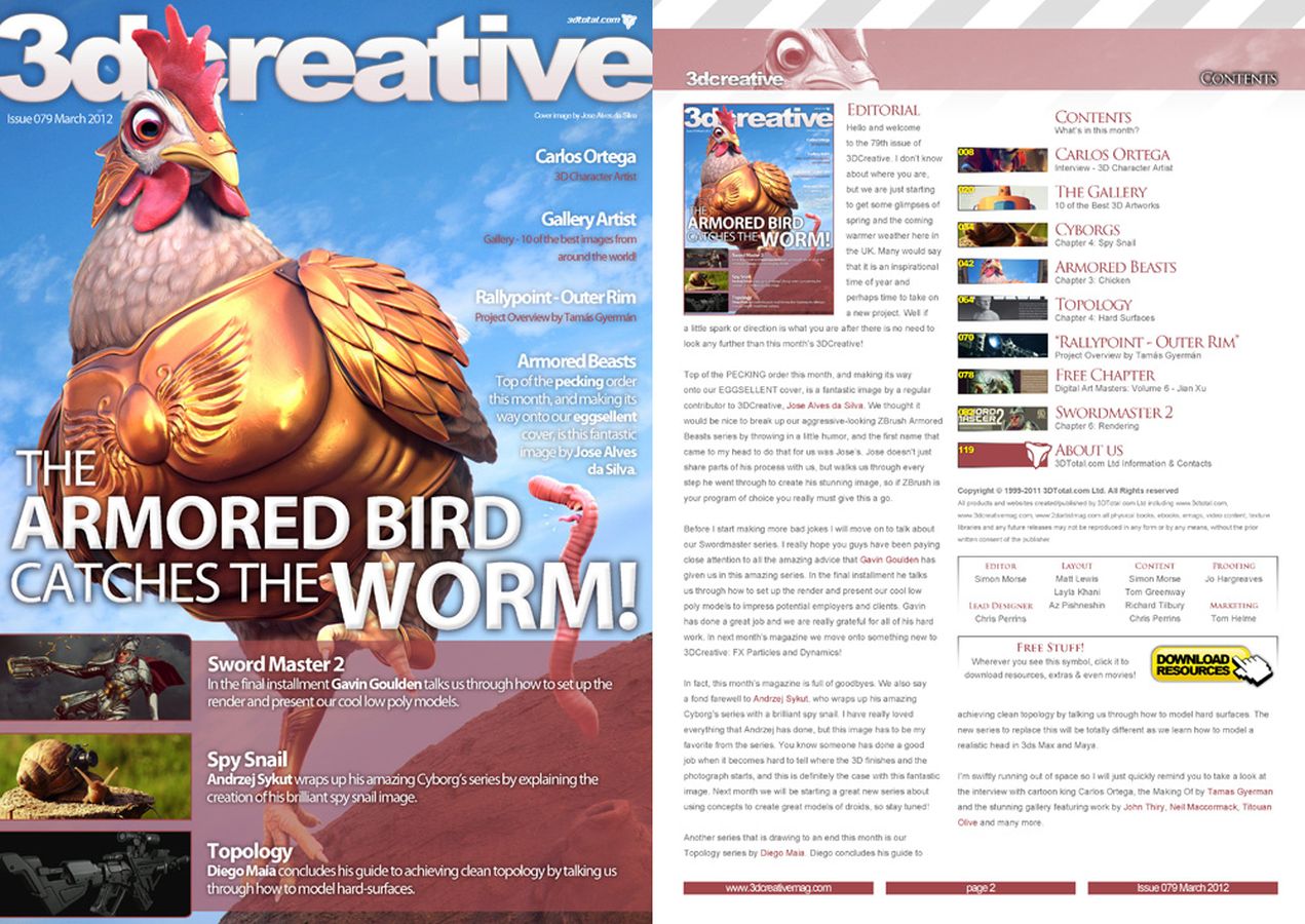 3D CREATIVE magazine side cover Issue 79 March 2012