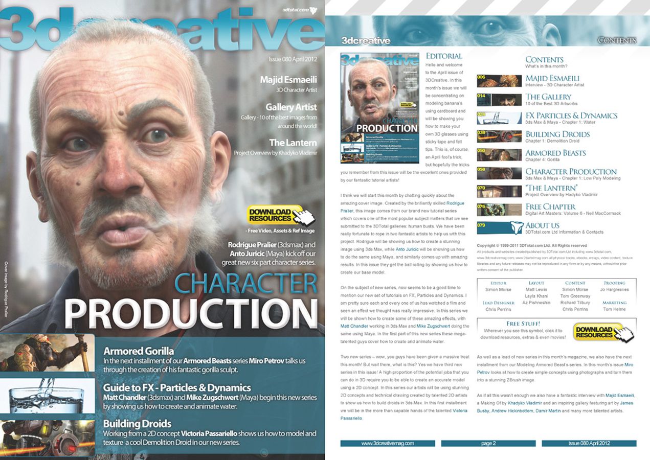 3D CREATIVE magazine side cover Issue 80 April 2012