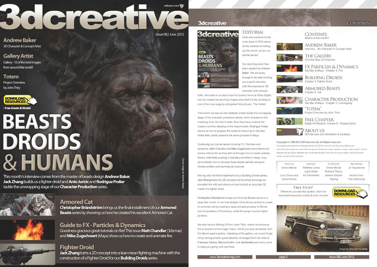 3D CREATIVE magazine side cover Issue 82 June 2012