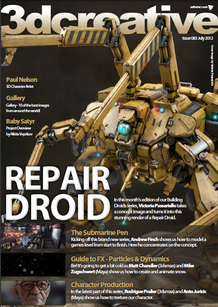 3D CREATIVE magazine side cover Issue 83 July 2012