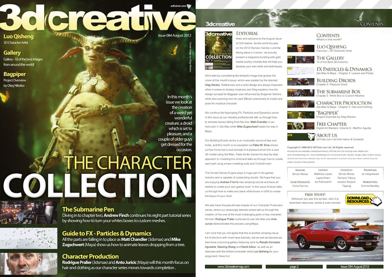 3D CREATIVE magazine side cover Issue 84 August 2012