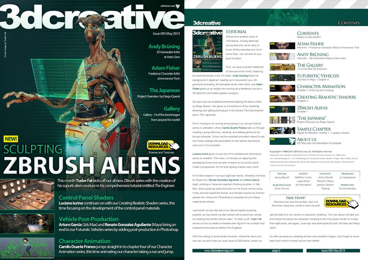 3D CREATIVE magazine side cover Issue 93 May 2013