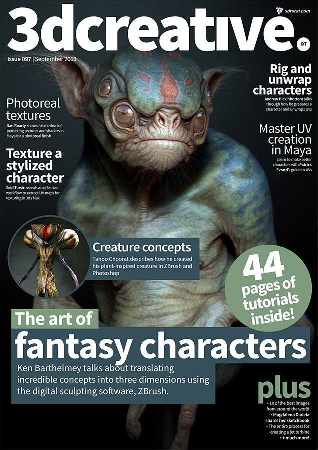 3D CREATIVE magazine side cover Issue 97 September 2013