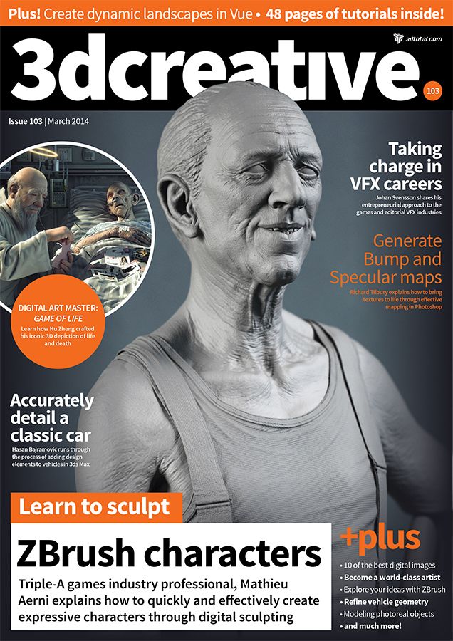 3D CREATIVE magazine side cover Issue 103 March 2014