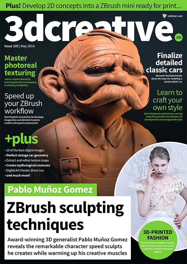 3D CREATIVE magazine side cover Issue 105 May 2014