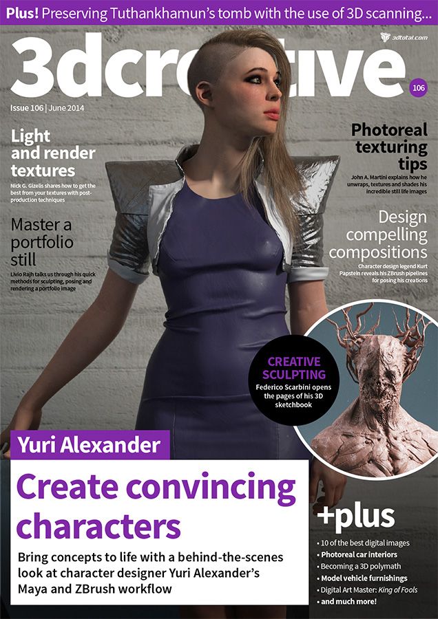 3D CREATIVE magazine side cover Issue 106 June 2014