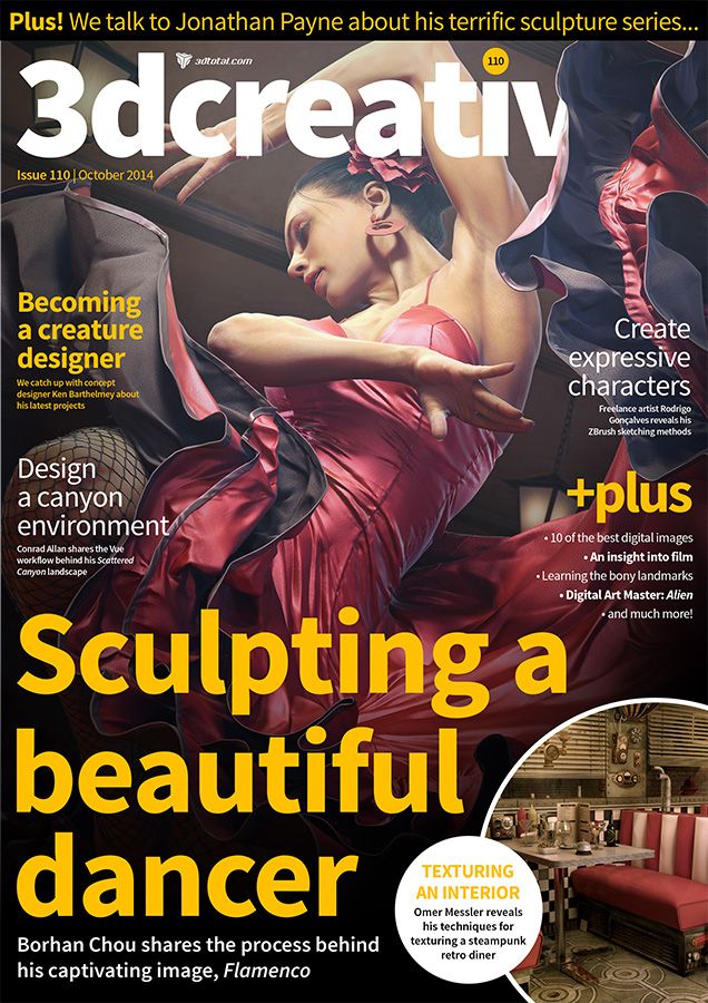 3D CREATIVE magazine side cover Issue 110 October 2014