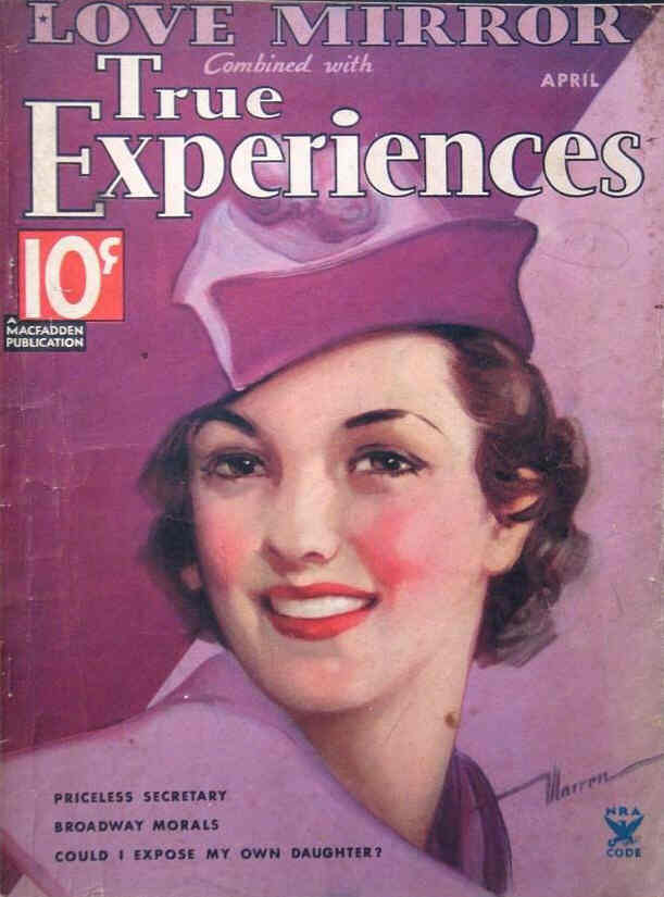 TRUE EXPERIENCES magazine side cover April 1935
