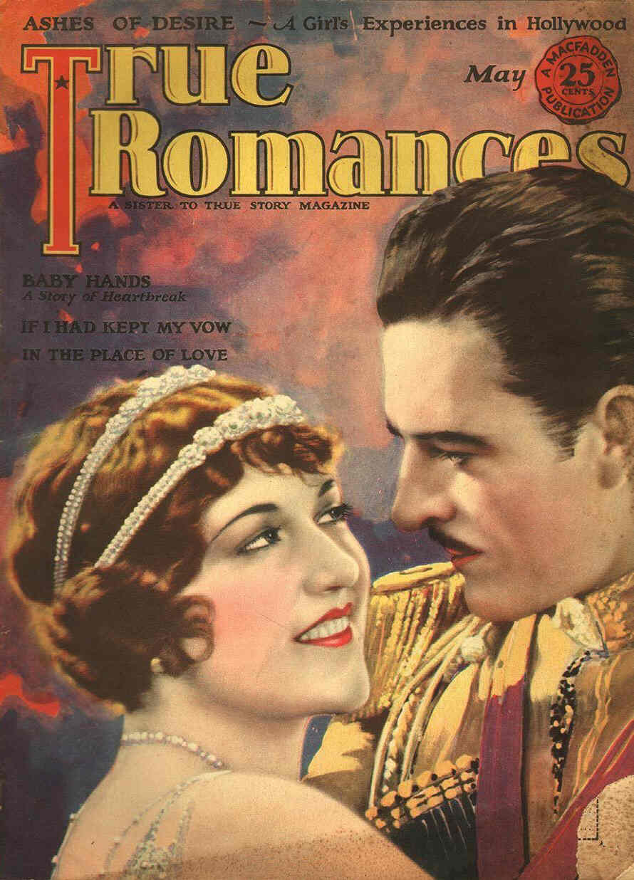 TRUE ROMANCES magazine side cover May 1925