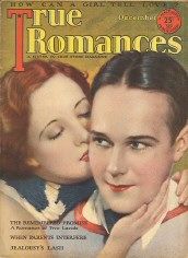 TRUE ROMANCES magazine side cover December 1927