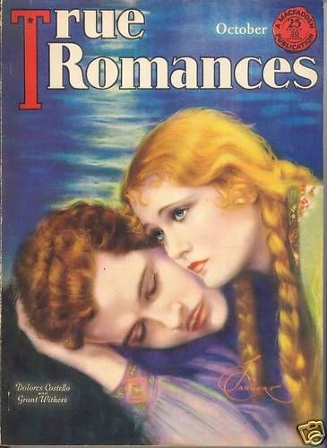 TRUE ROMANCES magazine side cover October 1929