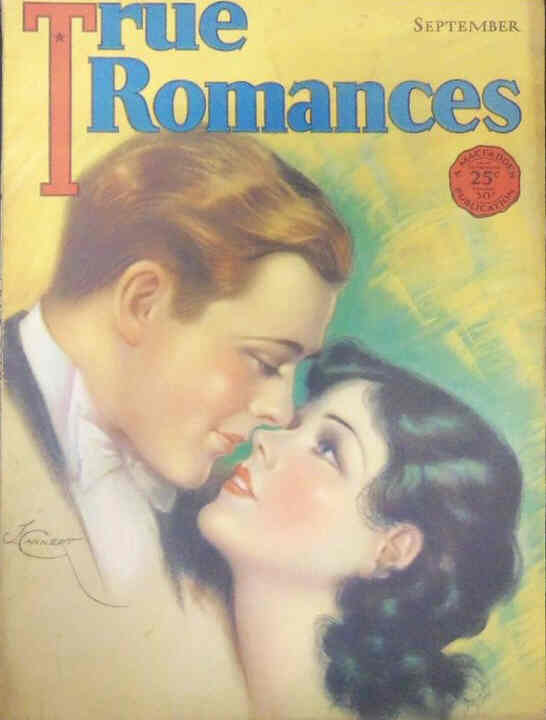 TRUE ROMANCES magazine side cover September 1931