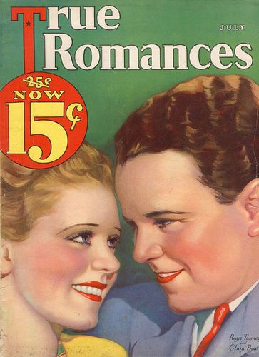 TRUE ROMANCES magazine side cover July 1932