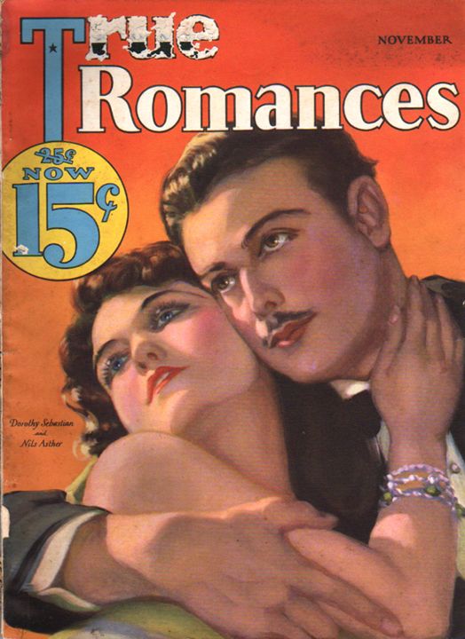 TRUE ROMANCES magazine side cover November 1932