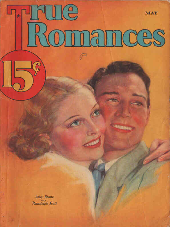 TRUE ROMANCES magazine side cover May 1933