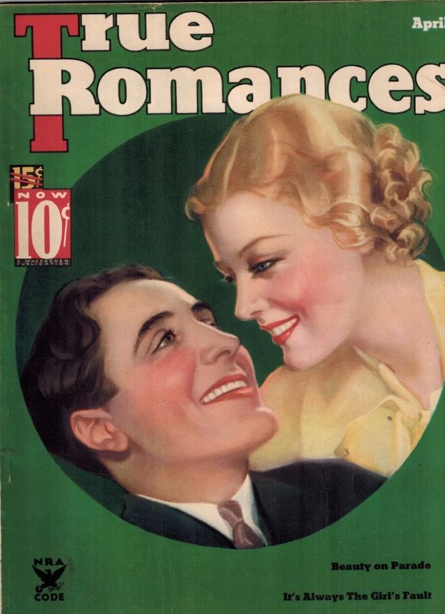 TRUE ROMANCES magazine side cover April 1935