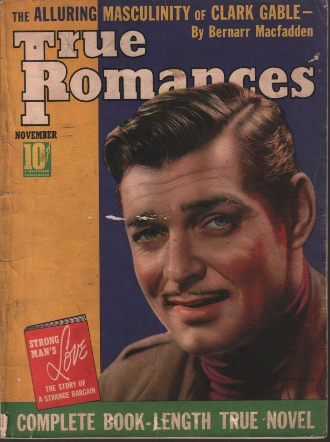 TRUE ROMANCES magazine side cover November 1938