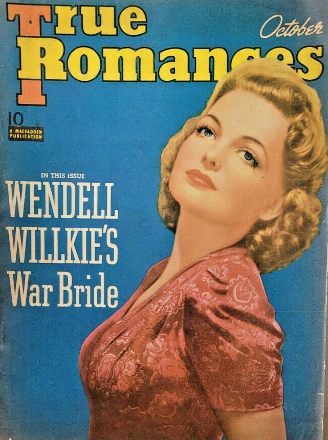 TRUE ROMANCES magazine side cover October 1940