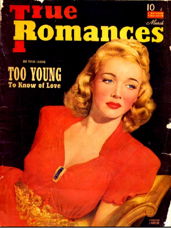 TRUE ROMANCES magazine side cover March 1941