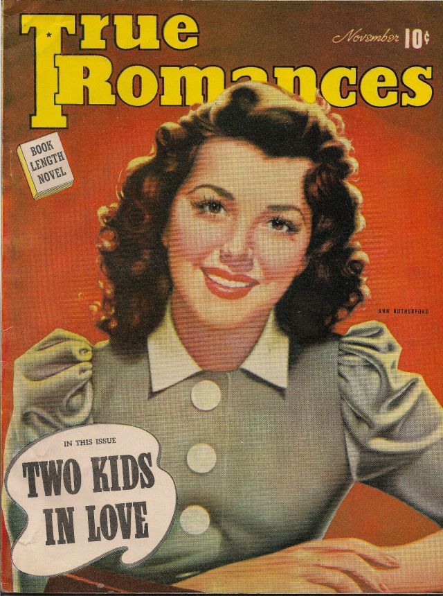TRUE ROMANCES magazine side cover November 1941