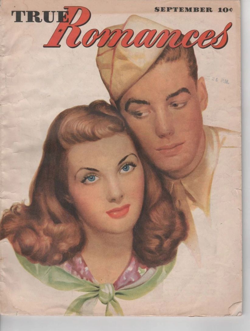 TRUE ROMANCES magazine side cover September 1945