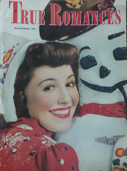 TRUE ROMANCES magazine side cover December 1945