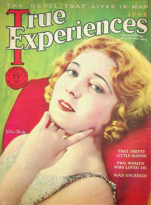 TRUE EXPERIENCES magazine side cover  June 1929
