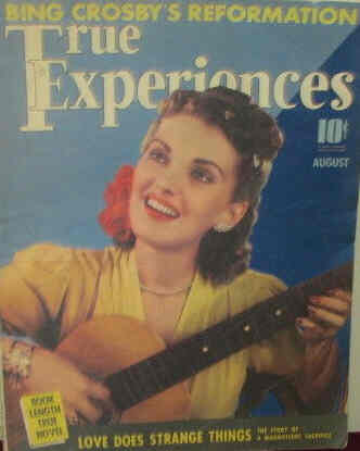 TRUE EXPERIENCES magazine side cover August 1939