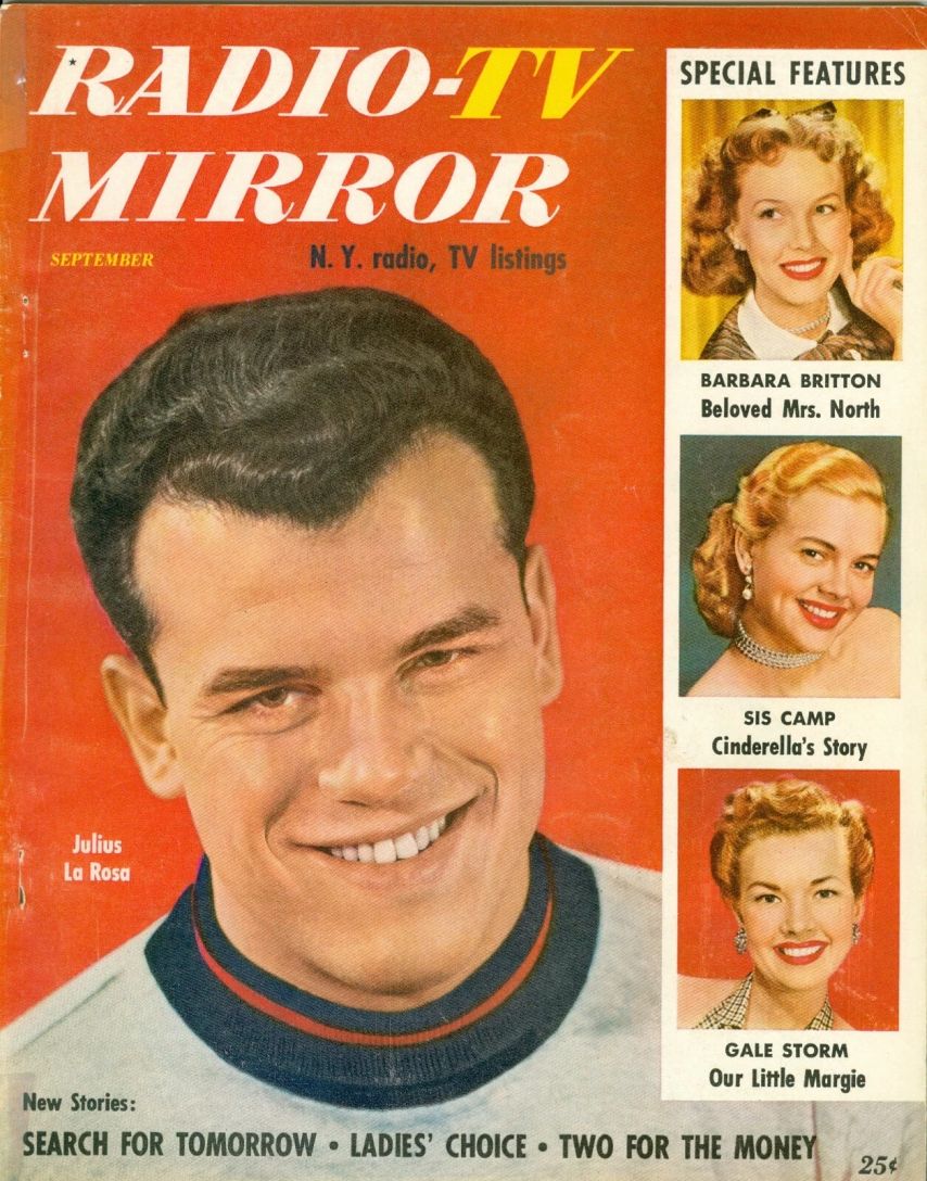 TV RADIO MIRROR magazine side cover  September 1953