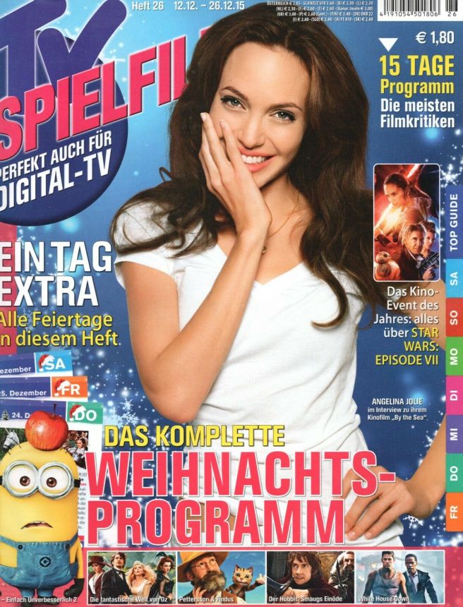 TV SPIELFILM magazine side cover Issue 26 12 December 2015