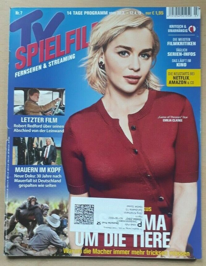 TV SPIELFILM magazine side cover Issue 7 30 March 2019
