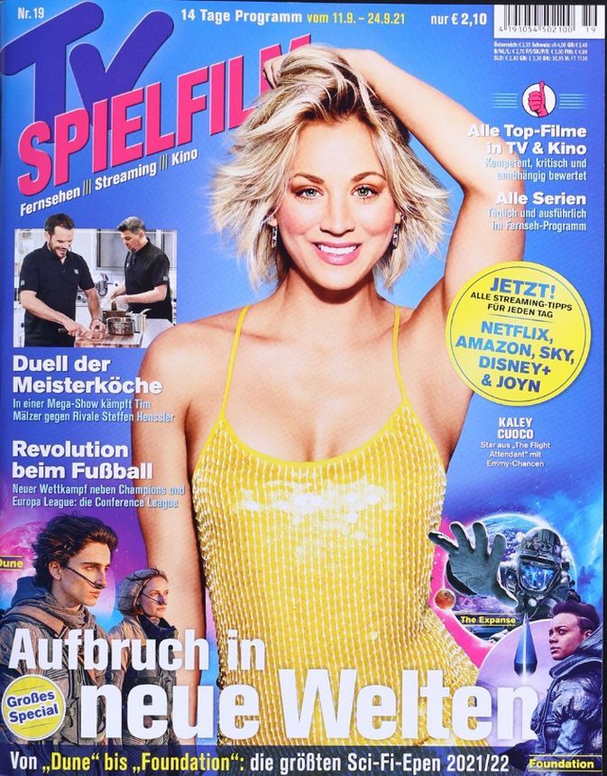 TV SPIELFILM magazine side cover Issue 19 11 September 2021