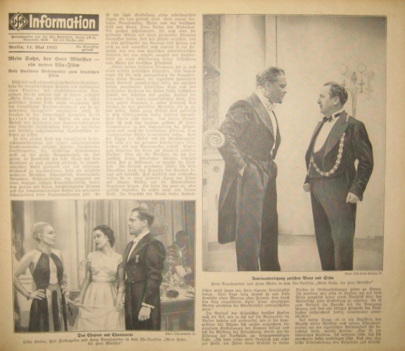 UFA INFORMATION magazine side cover 11 May 1937