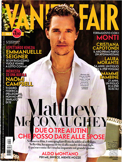 VANITY FAIR (Italy) magazine cover Issue 34 29 August 2012