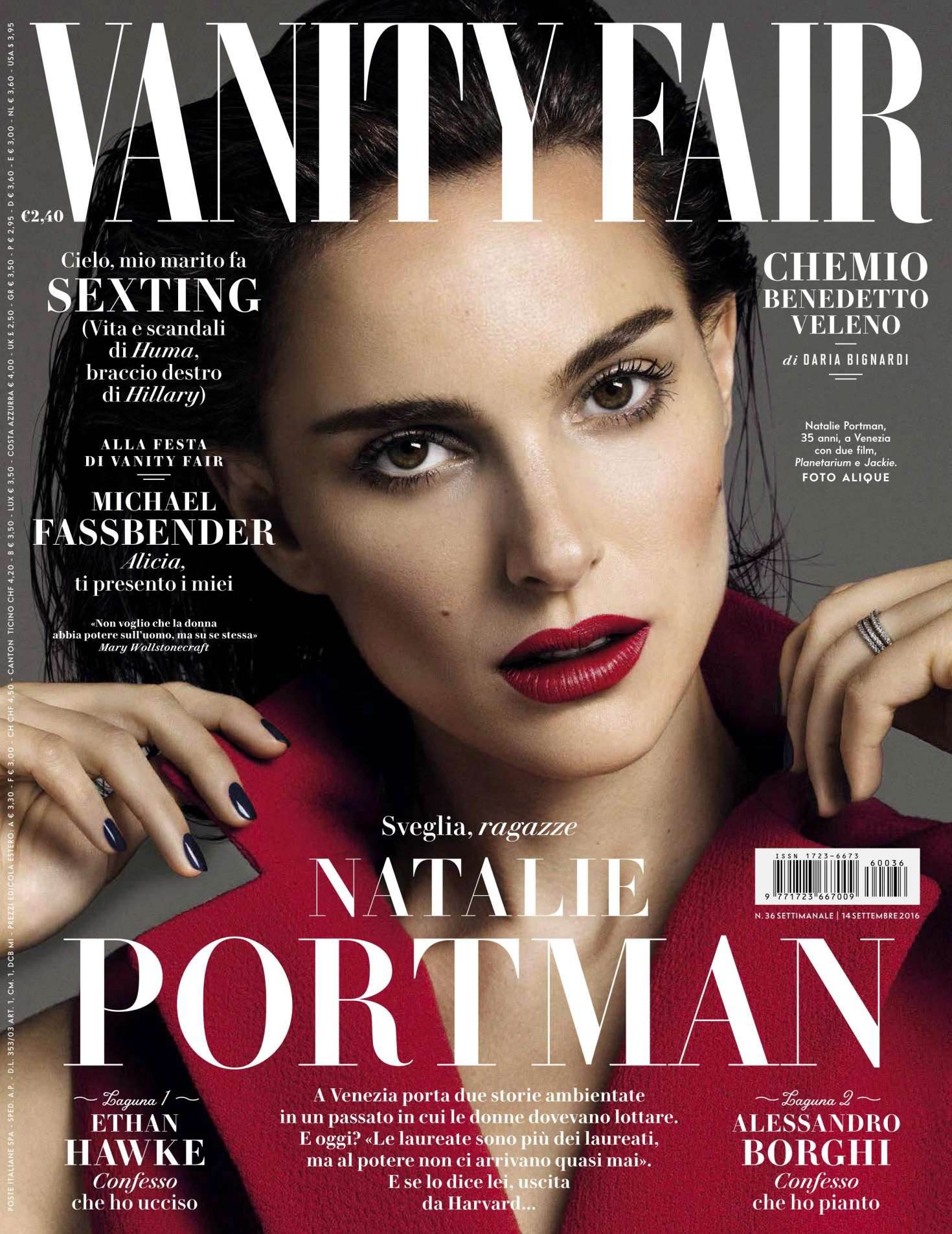 VANITY FAIR (Italy) magazine cover Issue 36 14 September 2016