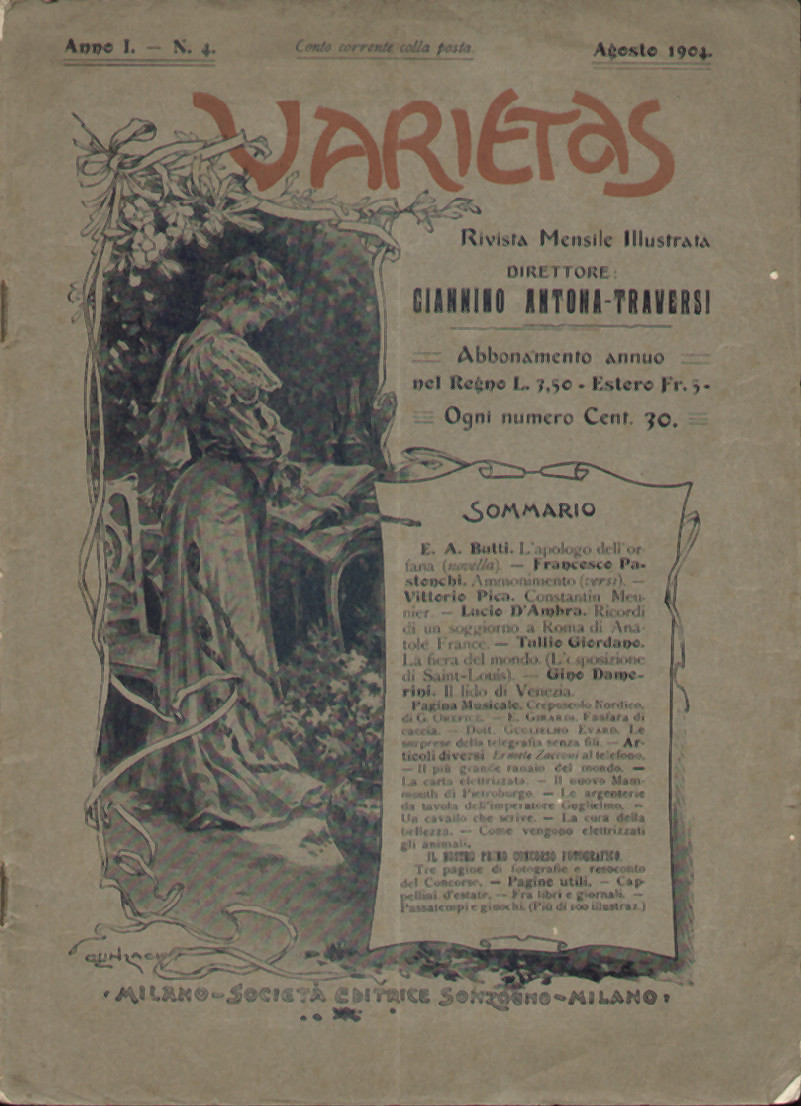 VARIETAS magazine side cover Issue 4 August 1904